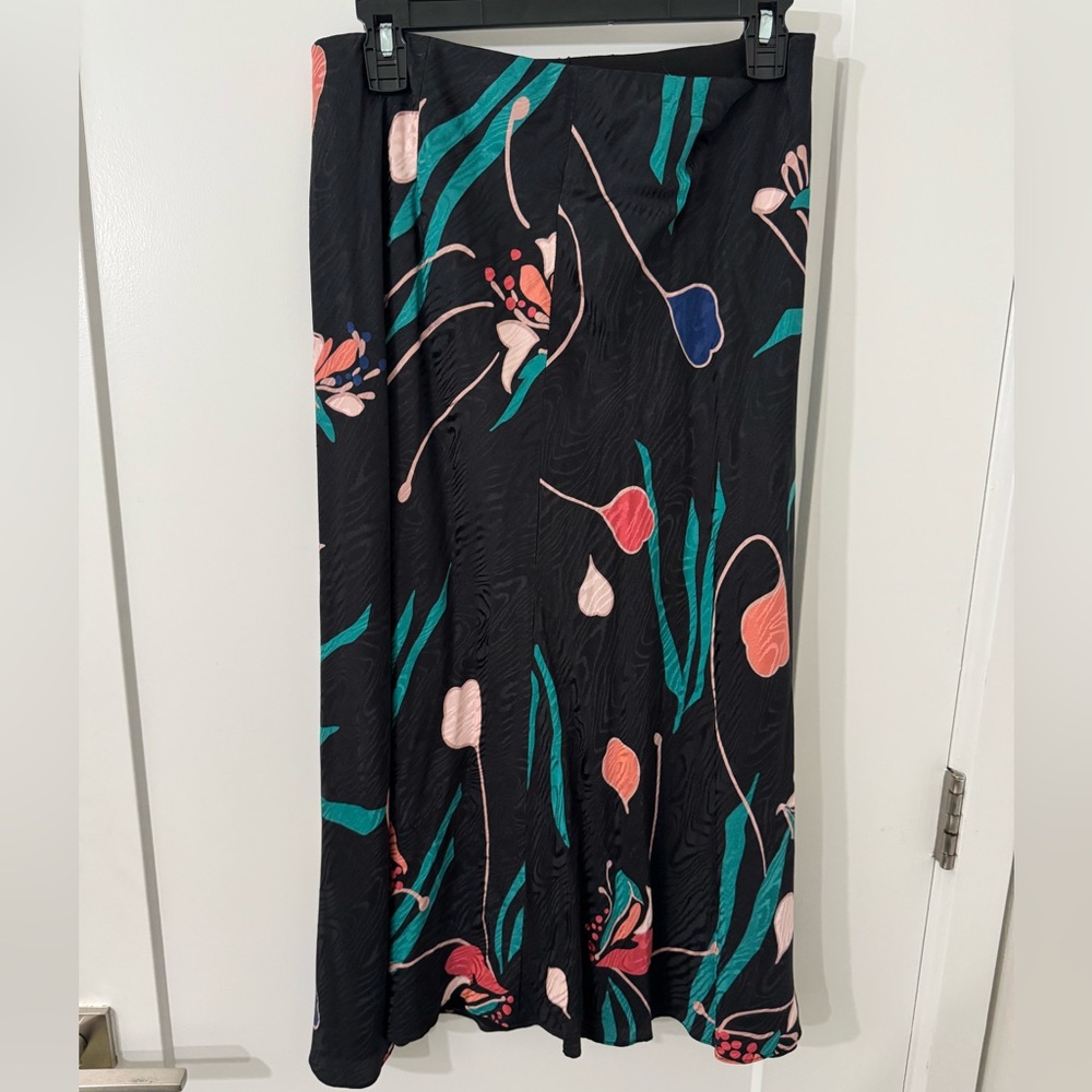 Rebecca Taylor Floral Black Slip Skirt